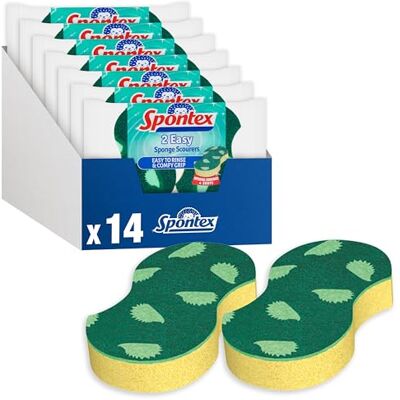 Spontex Easy Sponge Scourers Value Pack Comfort Grip 14 Count Spontex Easy Sponge Scourers Value Pack Comfort Grip 14 Count