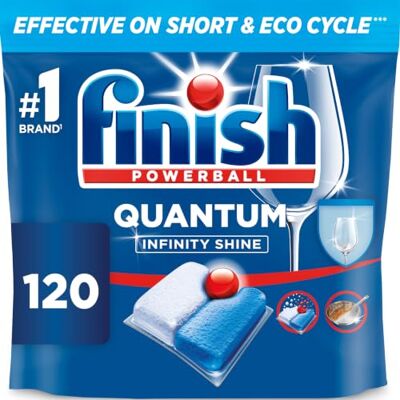 Finish Dishwasher Tablet, Quantum Infinity Shine, 120 Tabs, Fresh Scent, For a Fast Dissolving Clean and Sparkling Shine Finish Dishwasher Tablet, Quantum Infinity Shine, 120 Tabs, Fresh Scent, For a Fast Dissolving Clean and Sparkling Shine