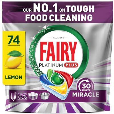 Fairy 30 Minute Miracle Platinum Plus Dishwasher Tablets, 74 Capsules Fairy 30 Minute Miracle Platinum Plus Dishwasher Tablets, 74 Capsules