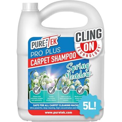 Pure Tek Carpet Cleaner Shampoo 5L Carpet Cleaner Solution for Machines, Heavy Duty Stain Remover Liquid, Deep Cleaning Detergent to Neutralise Pet Odour & Urine Stains, Works with All Machines Pure Tek Carpet Cleaner Shampoo 5L Carpet Cleaner Solution for Machines, Heavy Duty Stain Remover Liquid, Deep Cleaning Detergent to Neutralise Pet Odour & Urine Stains, Works with All Machines