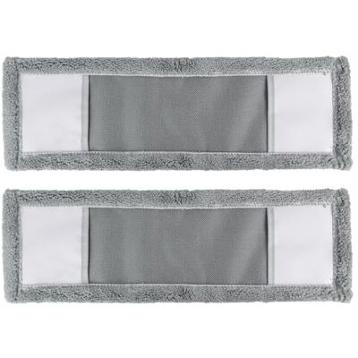 JVL Microfibre Mop Replacement Cleaning Pads – Machine Washable Reusable Refill Heads for Flat Floor Mop – Grey (Pack of 2) JVL Microfibre Mop Replacement Cleaning Pads – Machine Washable Reusable Refill Heads for Flat Floor Mop – Grey (Pack of 2)