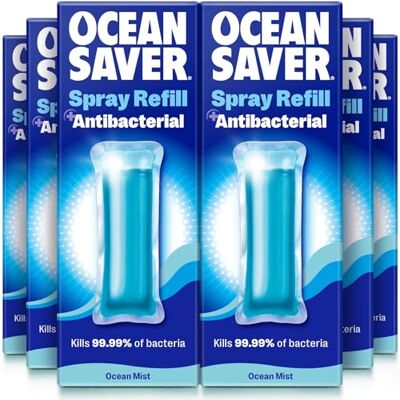 OceanSaver Eco All-Surface Cleaner 6x 10ml EcoDrop Refills Powerful Just Add Water Antibacterial All-Purpose & Disinfectant Spray Plastic Free, Plant Based & Cruelty-Free Ocean Mist Scent OceanSaver Eco All-Surface Cleaner 6x 10ml EcoDrop Refills Powerful Just Add Water Antibacterial All-Purpose & Disinfectant Spray Plastic Free, Plant Based & Cruelty-Free Ocean Mist Scent