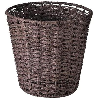 Zuvo Round Wicker Waste Paper Bin (25 cm, Brown) – Handwoven Rubbish Basket for Bedroom, Bathroom, Office, and Home Zuvo Round Wicker Waste Paper Bin (25 cm, Brown) – Handwoven Rubbish Basket for Bedroom, Bathroom, Office, and Home