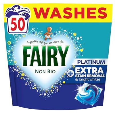 Fairy Non Bio Platinum Washing Liquid Pods, 50 Washes Voted No1 For Sensitive Skin Fairy Non Bio Platinum Washing Liquid Pods, 50 Washes Voted No1 For Sensitive Skin