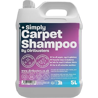Dirtbusters Simply Carpet Cleaner Shampoo Solution, Stain Remover (5L) Dirtbusters Simply Carpet Cleaner Shampoo Solution, Stain Remover (5L)