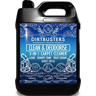 Dirtbusters Clean & Deodorise Carpet Cleaner Shampoo, Berry Fresh (5L) Dirtbusters Clean & Deodorise Carpet Cleaner Shampoo, Berry Fresh (5L)