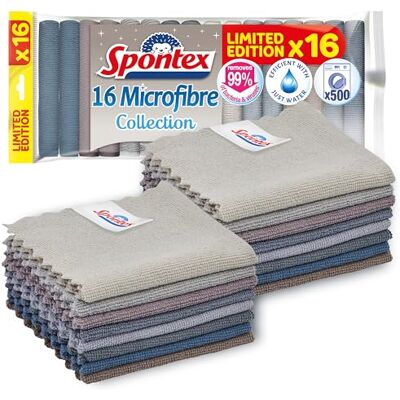 Spontex Microfibre Cloths for Cleaning 16 Microfibre Collection Cleaning Cloths For Use as Dusters, Dish Cloths & Kitchen Towels 30 x 30cm Neutral Colours 8 Pack Spontex Microfibre Cloths for Cleaning 16 Microfibre Collection Cleaning Cloths For Use as Dusters, Dish Cloths & Kitchen Towels 30 x 30cm Neutral Colours 8 Pack