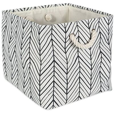 DII Collapsible Polyester Storage Basket or Bin with Durable Cotton Handles, Home Organizer Solution for Office, Bedroom, Closet, Toys, & Laundry (11x11x11") Off White Herringbone DII Collapsible Polyester Storage Basket or Bin with Durable Cotton Handles, Home Organizer Solution for Office, Bedroom, Closet, Toys, & Laundry (11x11x11") Off White Herringbone