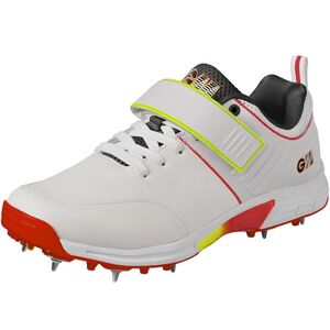 Gunn & Moore GM Rival Plus Steel Spike Cricket Shoes Premium Lightweight Breathable Microfibre Upper Arch Support Grip Comfort & Reduce Fatigue Moulded Pimples Size UK 10 EU 44.5 White Red & Fluro Gunn & Moore GM Rival Plus Steel Spike Cricket Shoes Premium Lightweight Breathable Microfibre Upper Arch Support Grip Comfort & Reduce Fatigue Moulded Pimples Size UK 10 EU 44.5 White Red & Fluro