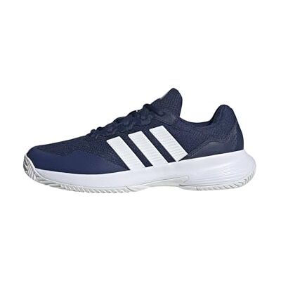 adidas Men's GAMECOURT 2 Tennis Shoes, Dark Blue/FTWR White/Cyber met., 12.5 UK adidas Men's GAMECOURT 2 Tennis Shoes, Dark Blue/FTWR White/Cyber met., 12.5 UK