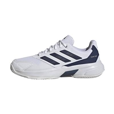 adidas Men's CourtJam Control 3 Clay Tennis Shoes, FTWR White/Dark Blue/Cyber met., 9.5 UK adidas Men's CourtJam Control 3 Clay Tennis Shoes, FTWR White/Dark Blue/Cyber met., 9.5 UK
