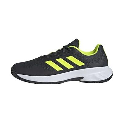 adidas Men's Gamecourt 2.0 Tennis Shoes, Carbon/Lucid Lemon/FTWR White, 4.5 UK adidas Men's Gamecourt 2.0 Tennis Shoes, Carbon/Lucid Lemon/FTWR White, 4.5 UK
