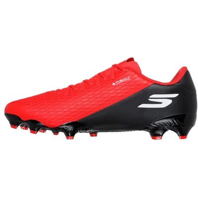 Skechers Men's Skx_2 Club Mg Mens Soccer Cleats Lightweight Athletic Running Boots for Men, Red Synthetic/Black Trim, 5 UK Skechers Men's Skx_2 Club Mg Mens Soccer Cleats Lightweight Athletic Running Boots for Men, Red Synthetic/Black Trim, 5 UK