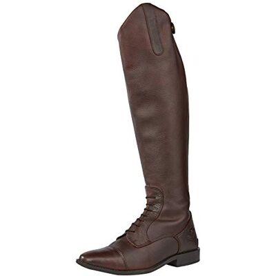 Rhinegold Elite Luxus BROWN LEATHER RIDING BOOTS Soft Feel Leather, Comfortable Fit, Elasticated Laced Front, Women's Equestrian Boots with Full Length Back Zip, Size 8, EU 42, Calf 3 Rhinegold Elite Luxus BROWN LEATHER RIDING BOOTS Soft Feel Leather, Comfortable Fit, Elasticated Laced Front, Women's Equestrian Boots with Full Length Back Zip, Size 8, EU 42, Calf 3