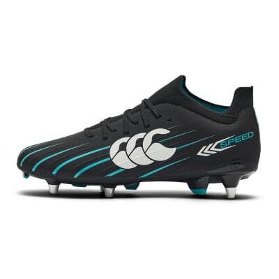 Canterbury Adult Unisex Speed Falcon 2.0 Pro Soft Ground Rugby Boot, Jet Black/Baltic Green, 13 Canterbury Adult Unisex Speed Falcon 2.0 Pro Soft Ground Rugby Boot, Jet Black/Baltic Green, 13