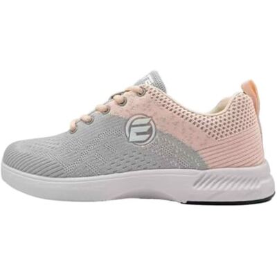 ELITE Women's Comfort Bowling Shoes Universal Slide Soles, Ultra Light-Weight Mesh Athletic Style for Bowlers, Grey/Peach, 6.5 UK ELITE Women's Comfort Bowling Shoes Universal Slide Soles, Ultra Light-Weight Mesh Athletic Style for Bowlers, Grey/Peach, 6.5 UK