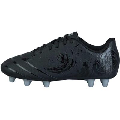 Canterbury Junior Unisex Phoenix Genesis Team Firm Ground Rugby Boots Hard Surface Traction Breathable Firm Ground Rugby Boots, Black/Silver Metallic, 4 Canterbury Junior Unisex Phoenix Genesis Team Firm Ground Rugby Boots Hard Surface Traction Breathable Firm Ground Rugby Boots, Black/Silver Metallic, 4