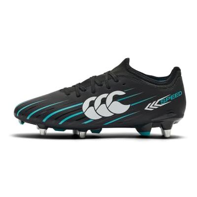 Canterbury Adult Unisex Speed Falcon 2.0 Team Soft Ground Rugby Boot, Jet Black/Baltic Green, 13 Canterbury Adult Unisex Speed Falcon 2.0 Team Soft Ground Rugby Boot, Jet Black/Baltic Green, 13