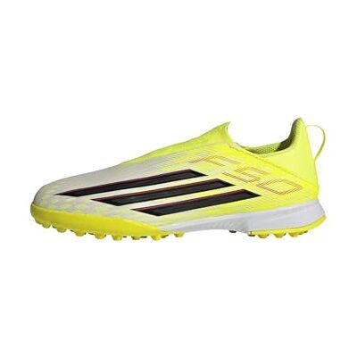 adidas Unisex Kids F50 League Laceless Turf Football Shoes Kids, Team Solar Yellow 2/core Black/Lucid red, 10 UK Child adidas Unisex Kids F50 League Laceless Turf Football Shoes Kids, Team Solar Yellow 2/core Black/Lucid red, 10 UK Child
