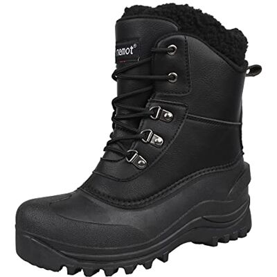 riemot Snow Boots Waterproof Winter Boots for Men Women Outdoor Warm Fur Lined Shoes Anti-Slip Comfortable Boots for Hiking Trekking Walking Lace-up Booties,Black,UK 8 riemot Snow Boots Waterproof Winter Boots for Men Women Outdoor Warm Fur Lined Shoes Anti-Slip Comfortable Boots for Hiking Trekking Walking Lace-up Booties,Black,UK 8