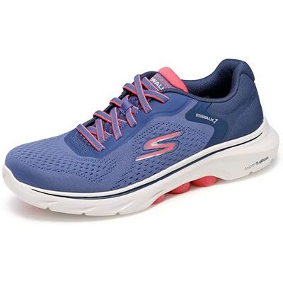 Skechers Women's Go 7-Cosmic Waves Athletic Walking Sneaker, Navy/Coral, 8 Skechers Women's Go 7-Cosmic Waves Athletic Walking Sneaker, Navy/Coral, 8