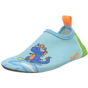 Playshoes Unisex Kid's Barfußschuhe Dino Zapatillas para correr, Blue Green, 10.5 UK Child