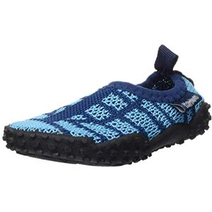 Playshoes Unisex Kid's Knitted Beach Footwear with UV Protection Water Shoes, Blue (Marine/Hellblau 639), 2.5 UK Child