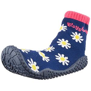 Playshoes Boy's Unisex Kids Aqua Socks with UV Protection Daisies Water Shoes, Blue (Marine 11), 4/4.5 UK Child
