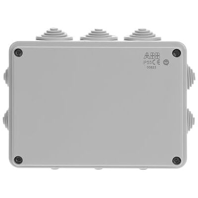 ABB IP55 Junction Box 153 x 110 x 66mm Waterproof Electric Cable Connector Unit T Box Hafobox Adaptable Electric Indoor/Outdoor Use ABB IP55 Junction Box 153 x 110 x 66mm Waterproof Electric Cable Connector Unit T Box Hafobox Adaptable Electric Indoor/Outdoor Use