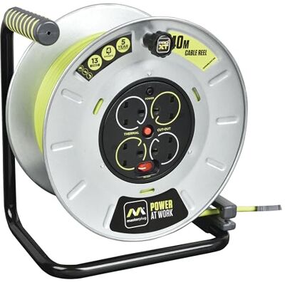 Masterplug PRO-XT Metal Cable Reel 110V 16A - Heavy Duty Power Extension Cord Masterplug PRO-XT Metal Cable Reel 110V 16A - Heavy Duty Power Extension Cord