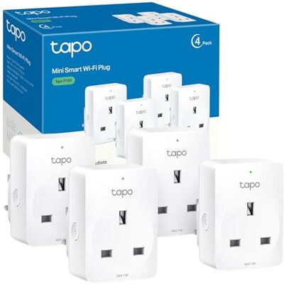 Tapo P100 (4-Pack) Smart Plug, Wi-Fi Plug, App Remote Control, Alexa Plug, Voice Control with Alexa & Google, Away Mode, Scheduling & Timer, Device Sharing, Easy Set Up, Multiple Safety Guarantees Tapo P100 (4-Pack) Smart Plug, Wi-Fi Plug, App Remote Control, Alexa Plug, Voice Control with Alexa & Google, Away Mode, Scheduling & Timer, Device Sharing, Easy Set Up, Multiple Safety Guarantees