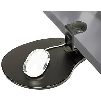MAX SMART Clamp on Mouse Platform, Clip on Mouse Pad Rotating 360, Ergonomic Mouse Tray Attachment, Office Mouse Pad, Slide Out Mouse Tray for Home, Office to Save Space (Black) MAX SMART Clamp on Mouse Platform, Clip on Mouse Pad Rotating 360, Ergonomic Mouse Tray Attachment, Office Mouse Pad, Slide Out Mouse Tray for Home, Office to Save Space (Black)