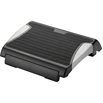 Q-Connect Anti-Slip Footrest Height Adjustable Black/Silver KF20076 Q-Connect Anti-Slip Footrest Height Adjustable Black/Silver KF20076