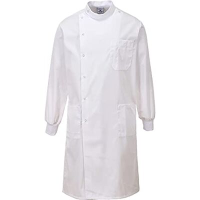Portwest C865 Howie Texpel Finish Lab Coat with Pockets Water Repellent Durable Lab Workwear Jacket, White, L Portwest C865 Howie Texpel Finish Lab Coat with Pockets Water Repellent Durable Lab Workwear Jacket, White, L