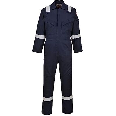 Portwest FR21 Men's Bizflame FR Lightweight Fireproof Coverall Flame Resistant Overall Anti-Static Welding Safety Boiler Suit 100% Cotton Reflective Knee Pad Pockets, Navy, XXL Portwest FR21 Men's Bizflame FR Lightweight Fireproof Coverall Flame Resistant Overall Anti-Static Welding Safety Boiler Suit 100% Cotton Reflective Knee Pad Pockets, Navy, XXL