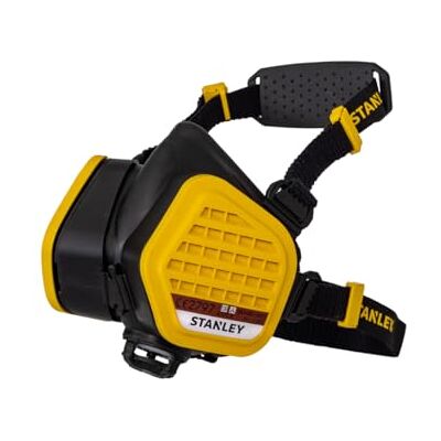 Stanley A1P3 Half Mask Respirator with Face-Fit Check, 99.97% Filtration, Activated Carbon Filters, Paint, Pesticide & Organic Gas Protection, Reusable Low-Resistance Breathing Mask Small/Medium Stanley A1P3 Half Mask Respirator with Face-Fit Check, 99.97% Filtration, Activated Carbon Filters, Paint, Pesticide & Organic Gas Protection, Reusable Low-Resistance Breathing Mask Small/Medium