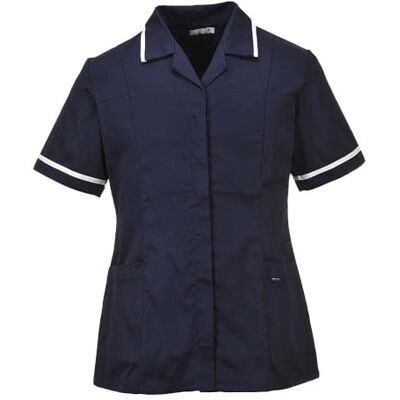 Portwest LW20 Women’s Classic Tunic Polycotton Work Uniform with Pockets Ladies Healthcare Beauty Concealed Zip Action Back Spa Salon Nail Massage Therapist Shirt Top, Navy, XXL Portwest LW20 Women’s Classic Tunic Polycotton Work Uniform with Pockets Ladies Healthcare Beauty Concealed Zip Action Back Spa Salon Nail Massage Therapist Shirt Top, Navy, XXL