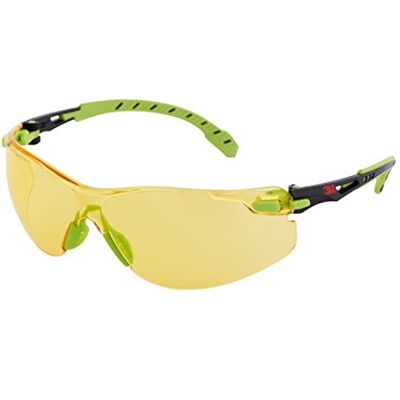 3M Solus Safety Glasses, Green/Black frame, Scotchgard Anti-Fog, Amber Lens, S1203SGAF-EU 3M Solus Safety Glasses, Green/Black frame, Scotchgard Anti-Fog, Amber Lens, S1203SGAF-EU