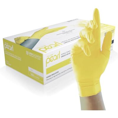 Unigloves Yellow Pearl Medical Exam Gloves - Large Unigloves Yellow Pearl Medical Exam Gloves - Large