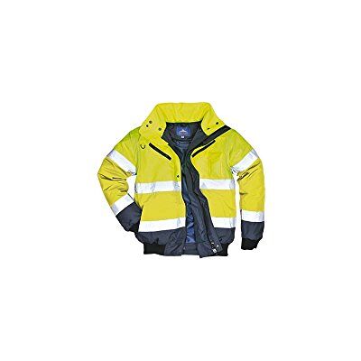 Portwest C465 Hi-Vis 3-in-1 Waterproof Contrast Hooded Bomber Jacket with Pockets Reflective Outdoor Safety Security Workwear Coat, Yellow/Navy, 4XL Portwest C465 Hi-Vis 3-in-1 Waterproof Contrast Hooded Bomber Jacket with Pockets Reflective Outdoor Safety Security Workwear Coat, Yellow/Navy, 4XL