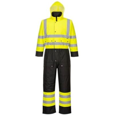 Portwest S485 Mens Hi Vis Waterproof Winter Coverall Thermal Quilted Hooded Rain Suit 300D PU Coated Taped Seams Reflective Workwear Rail Motorway Tradesman, Yellow/Black, M Portwest S485 Mens Hi Vis Waterproof Winter Coverall Thermal Quilted Hooded Rain Suit 300D PU Coated Taped Seams Reflective Workwear Rail Motorway Tradesman, Yellow/Black, M