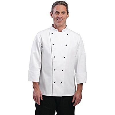 Whites Chefs Clothing Whites Chicago Unisex Chef Jacket Long Sleeve White, Size M Easy Clean, Double-Stitched Restaurant Uniform, Workwear DL710-M Whites Chefs Clothing Whites Chicago Unisex Chef Jacket Long Sleeve White, Size M Easy Clean, Double-Stitched Restaurant Uniform, Workwear DL710-M