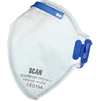 Scan SCAPPEP2FFB FFP2 Fold Flat Disposable Masks Pack of 20 Scan SCAPPEP2FFB FFP2 Fold Flat Disposable Masks Pack of 20