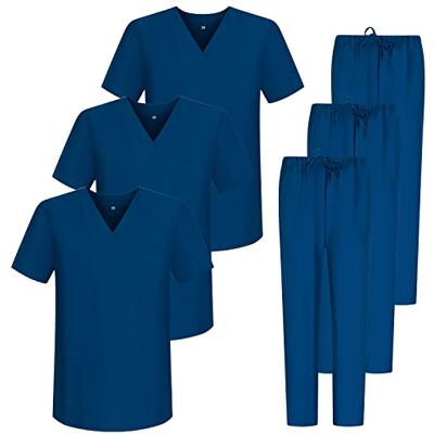 MISEMIYA Pack * 3 Sets Unisex Sanitary Uniform Medical Sanitary Uniforms Sanitary Sets 3-817-8312 X-Large, Navy Blue 68 MISEMIYA Pack * 3 Sets Unisex Sanitary Uniform Medical Sanitary Uniforms Sanitary Sets 3-817-8312 X-Large, Navy Blue 68