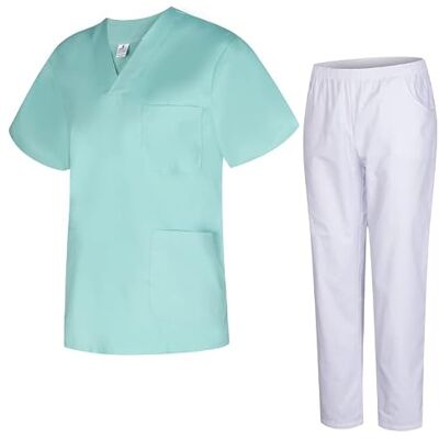 MISEMIYA Unisex Uniforme Sanitaire Unisexe Kz-817-8312-blanc Unisex sanitary uniform KZ-817-8312-BLANCO, Turquoise, XXL MISEMIYA Unisex Uniforme Sanitaire Unisexe Kz-817-8312-blanc Unisex sanitary uniform KZ-817-8312-BLANCO, Turquoise, XXL