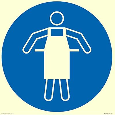 Viking Mandatory: Use protective apron Sign 300x300mm S30, Blue/White Viking Mandatory: Use protective apron Sign 300x300mm S30, Blue/White