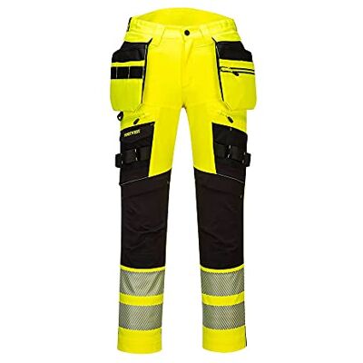 Portwest DX442 DX4 Hi-Vis Detachable Holster Pocket Trousers Secure Storage Yellow/Black, 40 Waist, EN ISO 20471 Class 2, EN 14404, UPF 50+, Tailored Fit, Stretch Crotch Gusset, Triple-Stitched Seams Portwest DX442 DX4 Hi-Vis Detachable Holster Pocket Trousers Secure Storage Yellow/Black, 40 Waist, EN ISO 20471 Class 2, EN 14404, UPF 50+, Tailored Fit, Stretch Crotch Gusset, Triple-Stitched Seams