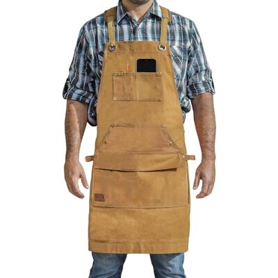 Hudson Durable Goods Woodworking Edition Waxed Canvas Apron Brown Hudson Durable Goods Woodworking Edition Waxed Canvas Apron Brown