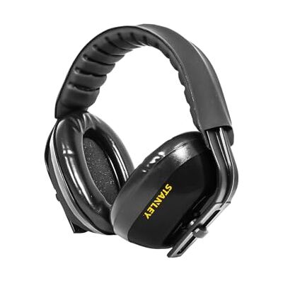Stanley SY345HC Padded Ear Defenders – Lightweight Hearing Protection with Foam-Filled Earcups, Adjustable Padded Headband, 26dB SNR – Comfortable Noise Reduction for Work & DIY Stanley SY345HC Padded Ear Defenders – Lightweight Hearing Protection with Foam-Filled Earcups, Adjustable Padded Headband, 26dB SNR – Comfortable Noise Reduction for Work & DIY