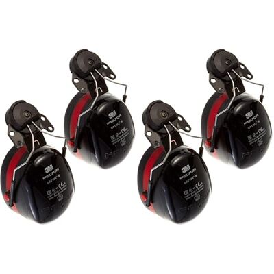 3M PELTOR Optime III Earmuffs, 34 dB, Black/Red, Helmet Mounted, H540P3E-413-SV 3M PELTOR Optime III Earmuffs, 34 dB, Black/Red, Helmet Mounted, H540P3E-413-SV